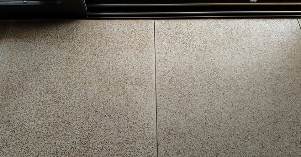 Tile floor scrubbed — before cleaning