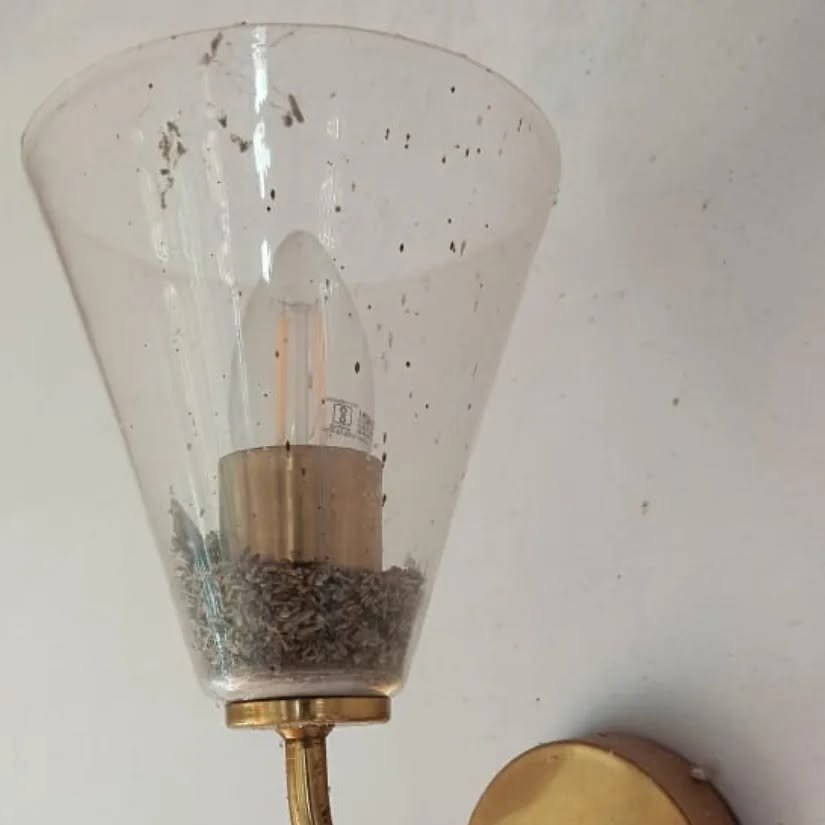 Light fittings, inside and out — before cleaning