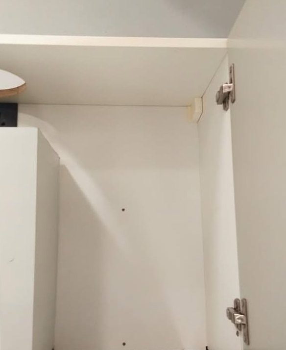 Cabinet interior, oil runs removed — after cleaning by Filth Fighters