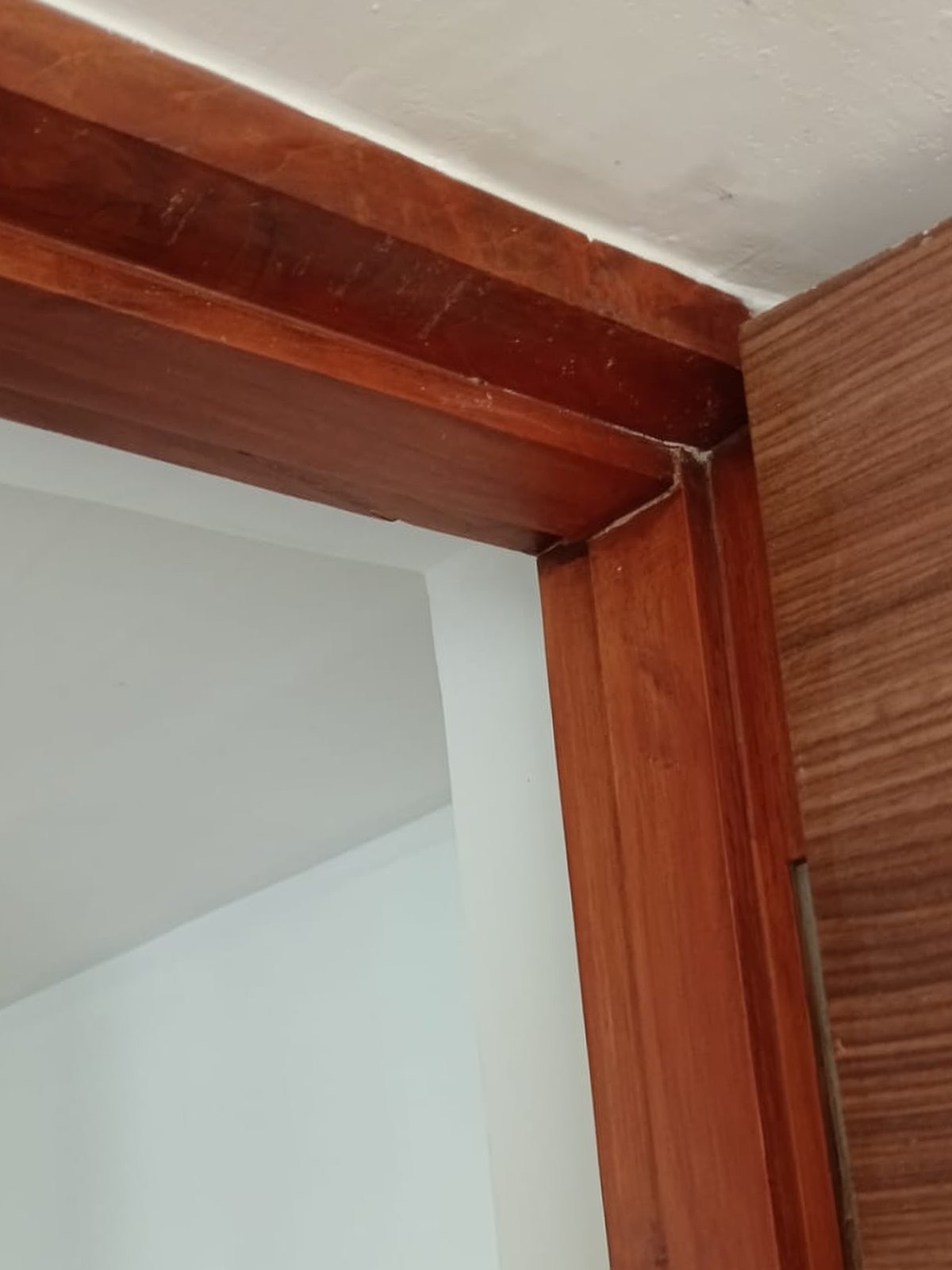 Door frame, paint and plaster off the timber — after cleaning by Filth Fighters